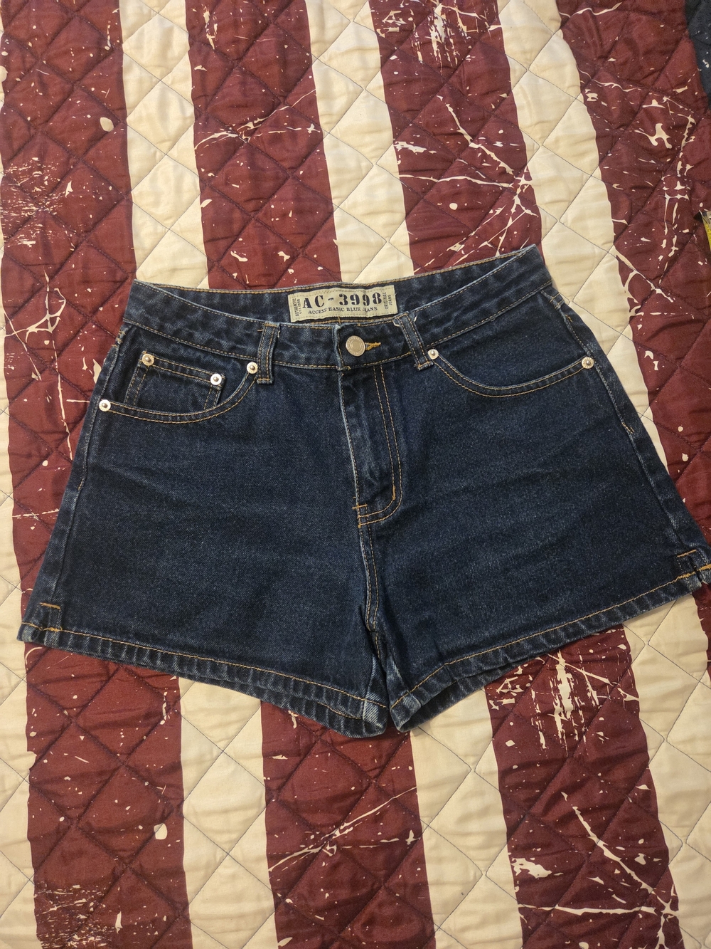 Vintage 90s AC-3998 High Waisted Jean Shorts 100% Cotton Size 7